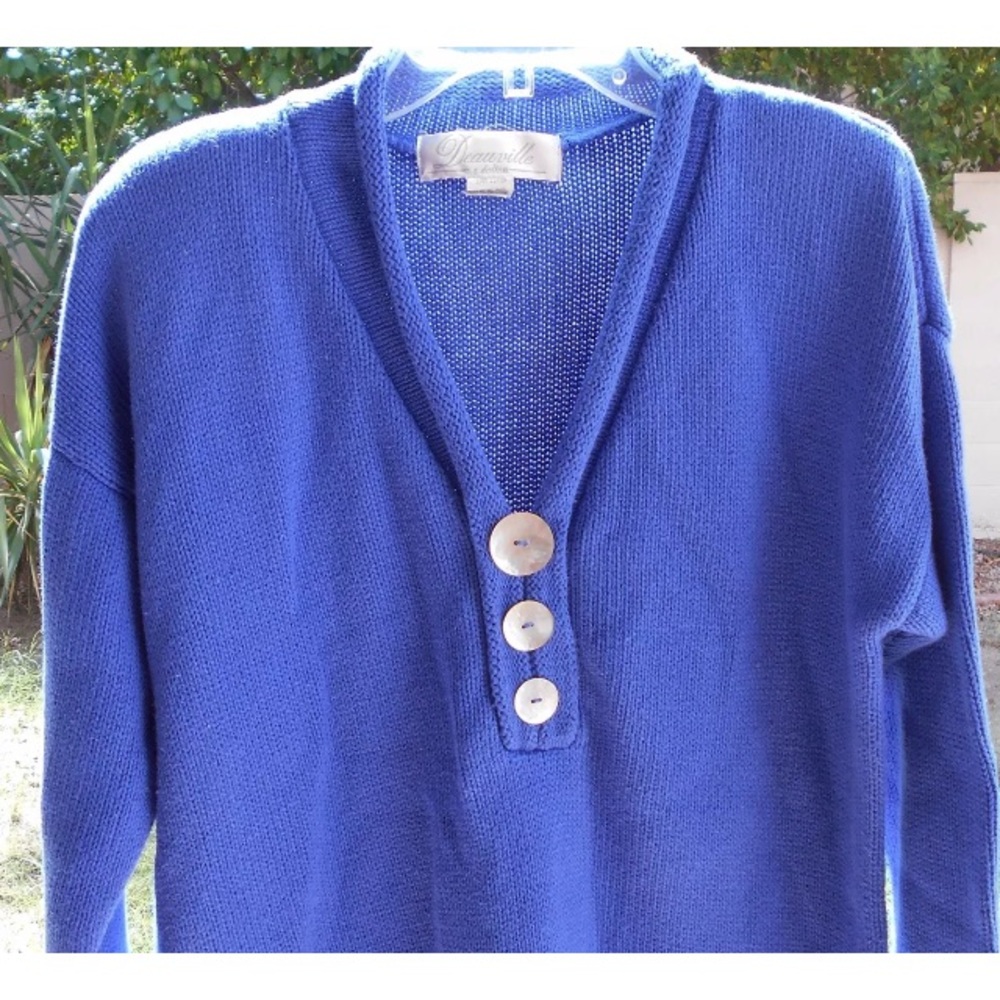 LONG Sweater COTTON LARGE BLUE DEAUVILLE T DALTON